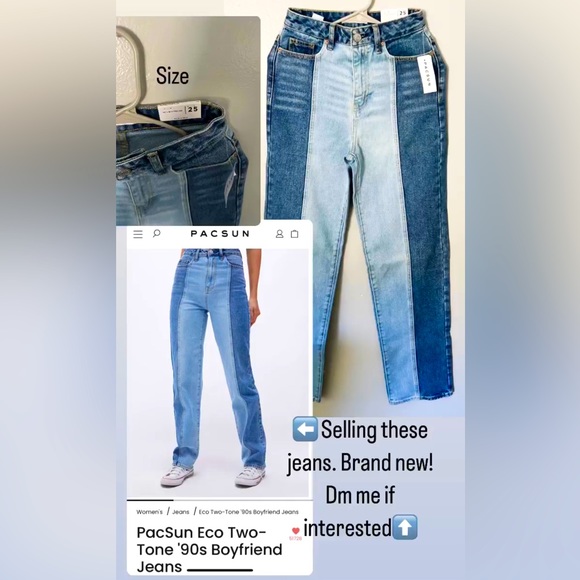 PacSun Eco Two-Tone '90s Boyfriend Jeans - Picture 1 of 1